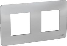 Рамка универсальная Schneider Electric Unica Studio 2-м. алюминий картинка